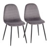 Lumisource Pebble Chair in Black Steel and Grey Velvet, PK 2 CH-PEBBLE BKVGY2